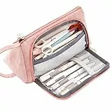 Rubywoo&Chili - Astuccio in tela per matite, cancelleria, portapenne, cancelleria, con manico, per studenti rosa