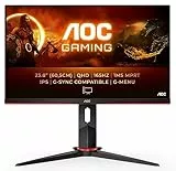 AOC Gaming Q24G2A - Monitor QHD da 24 pollici, 165 Hz, MPRT da 1ms, FreeSync Premium, compatibile G-Sync, (2560x1440, HDMI, DisplayPort) nero/rosso