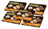 5X Grisbi Snack Rice Wafer con Crema al Latte Ricoperto di Riso Soffiato e Goloso Cioccolato 120gr [5 Confezioni]