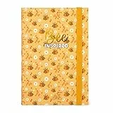 Legami - Agenda Giornaliera Fotografica Medium, 16 Mesi, da Settembre 2023 a Dicembre 2024, Chiusura con Elastico, Planner mensile gennaio 2025, Taschina finale, Rubrica, 12x18 cm, Tema Bee