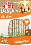 8in1 Twisted Sticks di Pollo, con gustosa pelle di manzo e delizioso petto di pollo, 35 pezzi