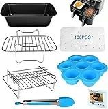 Accessori Friggitrice ad Aria Doppio Cestello, 7PCS compatibili con G3 Ferrari 8L, Ariete 4623 8L, Princess 8L, Ninja Foodi AF300EU, Innsky Ultenic 8L, Cecotec 9L