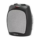 Amazon Basics - Termoventilatore in ceramica da 1500 Watt con termostato regolabile - Nero