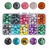 SVOCK 200 Pezzi 8MM Perline per Braccialetti, Bigiotteria Fai Da Te, 10 Colori Beads for Bracelets per Adulti e Bambini Artigianato, DIY