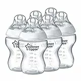 Tommee Tippee Biberon Closer to Nature, 260ml, 6 Pezzi, Bianco/Trasparente