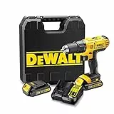 DEWALT DCD776C2-QW Trapano Avvitatore, 2 velocità a Percussione, 1.3 Ah, con Doppia Batteria in Valigetta, 18 V, Multicolore (Nero/Giallo)