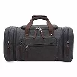 DORRISO Moda Espandibili Borsone da Viaggio Uomo 40L Grande Borsone Palestra con Tracolla Molteplici Tasche pour Vacanza All'aperto Campeggio Uomo Tela Borsone da Sportiva Nero