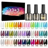 TORMAY 36Pz Smalto Semipermanente Unghie, Smalti Semipermanenti per Unghie con Base Coat e Glossy & Matt Top Coat, Smalti Gel per Unghie UV LED Professionali Kit, 8ML