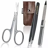 YUMAYA® Set professionale per unghie 3 pezzi - forbici per unghie, lima e pinzette con custodia | acciaio inox | set manicure - custodia per unghie - set cura unghie