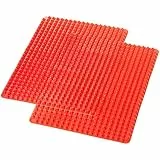 Amazon Basics - Tappetino a piramidi in silicone antiaderente per la cottura in forno a basso contenuto di grassi, confezione da 2