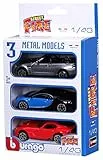 Bburago Maisto France - Set di 3 veicoli 1/43, 30003, Aleatoire