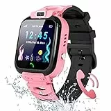 Smartwatch Bambini GPS, Orologio Smartwatch Bambini con SIM LBS Impermeabile Anti-perso con Chat Vocale SOS Fotocamera Sveglia Modalità Silenziosa Torcia Orologio Intelligente Bambini 3-12 Anni Regalo