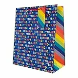 Hallmark Grande sacchetto regalo di compleanno – Arcobaleno testo design