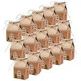 20 Pezzi Scatola Natalizia Confezione Regalo, 10,5 x 7 x 5 cm Scatoline Natalizie Scatole Carte Kraft Scatole Caramelle Natale per Regali di Natale Caramelle Dolci Biscotti (con 20 Corda Juta)