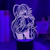 Anime Sexy Girl LED luce per bambini decorazione camera da letto decorazione notte illuminazione regalo di compleanno room 3d manga dxd rias gremory-16 colori con telecomando