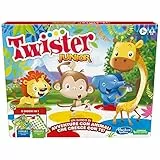 Twister Junior, gioco in scatola Hasbro Gaming, tappetino da gioco fronte-retro, 2 giochi in 1, gioco da festa per bambini e bambine
