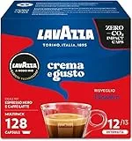 Lavazza, A Modo Mio Crema e Gusto Classico, 128 Capsule Caffè, per un Espresso con Note di Cioccolato e Frutta Secca, Arabica e Robusta, Intensità 12/13, Tostatura Media, 8 Confezioni da 16 Capsule