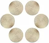 GLOBALDREAM Sottobicchieri, 6 pezzi Sottobicchieri Dorati Sottobicchieri Vinile Sottobicchiere Antiscivolo Sottobicchieri Tappetini isolanti in PVCper Tavolo, Pranzo, Cucina (Oro, 10 cm, S01)