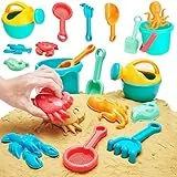 HIQE-FL 10 Pezzi Spiaggia di Sabbia Giocattoli Set,Giochi Mare Bambino con Secchiello,Giochi da Spiaggia per Bambin,Giocattoli da Spiaggia Set Regali,per Ragazzi E Ragazze