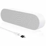 Casse per Pc, Altoparlante Usb per Computer, Altoparlante Pc Portatile per Desktop, Laptop, Notebook, Mini Altoparlante Soundbar Cablato con Volume Alto, Controllo del Volume e Pulsante Muto (Bianco)