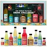 Thoughtfully Gifts, Set regalo World Travel Drink Challenge, sapori da tutto il mondo, include Espresso Martini, frutto della passione, vin brulé e altro, confezione da 10 (non contiene alcol)