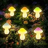 T-SUN Luci Solari a Fungo 6 IN 1 Luci Solari da Giardino, Catena Luminosa Esterno Solare, 8 modalità, Filo Luci da Esterno Lucine Decorative per Giardino, Recinzione, Feste