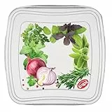 Snips 054998 Contenitore SALVAFRESCHEZZA Quadrato-Set 3 Pezzi da 0,25 lt, Trasparente con Decori Iml