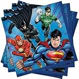 Unique Tovaglioli di Carta-13 cm-Justice League Party-Confezione da 16, Multicolore, 49961