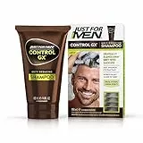 Just for Men Control GX Shampoo per ridurre la percentuale grigia dei capelli grigi con olio di cocco e aloe vera, formula migliorata, tutti i colori dei capelli, 118 ml