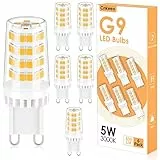 Cnkeeo Lampadine LED G9, 6 Pezzi 5W Lampadina G9, Equivalente 50W Lampada Alogena, Bianco Caldo 3000K 500LM G9 LED Protezione Occhi, Angolo di Emissione di 360° Senza Angoli Bui, Non Dimmerabile