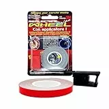 4R Quattroerre.it, Strisce Adesive Rifrangenti, Ideali per Personalizzare i Cerchi della Moto, Migliorano la Visibilità, Con Applicatore, Durature e Resistenti, Colore Rosso, 7 millimetri x 6 metri