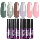 Ingala Smalto Semipermanente per Unghie in Gel UV LED, Smalti per Unghie Soak Off per Manicure, Serie di Colore Grigio - Grigio 2112