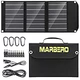 MARBERO Pannello Solare 30W Pieghevole Caricatore Solare per Centrale Elettrica Portatile con Porte USB QC3.0 e CC(10 Connettori) per iPhone, iPad, Laptop, Viaggio, Campeggio, Pesca