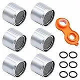 JaneYi (6 Pezzi) Tocca Aeratore Sostituzione M22 Acciaio Inox Cucina Bagno Rubinetto Filtro Gorgogliatore Ugello Filettato Femmina Rubinetto Acqua con Guarnizioni di Gomma e Chiave per Aeratore