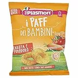 Plasmon Snack i Paff Carote e Pomodoro 15gr 5 Confezioni Snack non fritti e senza sale aggiunto, perfetti per le manine del tuo bambino