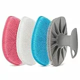 HieerBus Silicone detergente per il viso, spazzola per la pulizia del viso, spazzola per il viso in silicone, massaggiatore, per uomini e donne (4 colori misti)