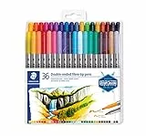 STAEDTLER 3200 Design Journey – Set 36 Pennarelli Da Colorare doppia punta 3,0 mm e 0,5 – 0,8 mm assortiti