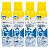 Scholl ExpertCare Deodorante Scarpe Spray Antiodore 48h con Profumo Fresco e Leggero Contro i Cattivi Odori per Tutti i Tipi di Scarpe Anfibi o Stivali Non Lascia Aloni o Residui - 4 Flaconi da 150ml