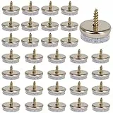 GGISUI Feltrini Sedie, 32pcs Feltrini per Sedie Rotondi 24mm Piedini per Sedie con Vite Facile da Installare per Mobili Sedie