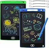 2 Pezzi Tavoletta Grafica Bambini LCD con Display Colorato 8,5 Pollici, Tavoletta Scrittura da Disegno Cancellabile Scheda Elettronica con Pulsante Elimina e Interruttore di Blocco