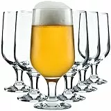 KADAX Bicchieri da birra, tulipano in vetro di alta qualità, bicchieri da 385 ml, bicchieri di grano sui piedi, bicchieri per birra, cocktail e bevande (set da 6 pezzi, Bertha)