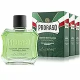 Proraso Lozione Dopobarba Uomo Rinfrescante, 3 x 100ml, Lozione con Olio di Eucalipto e Mentolo da applicare dopo la rasatura, Made in Italy