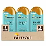 Bilboa Doposole Super Bronze con Idrabronze e Beta-Carotene Mantiene l'Abbronzatura ed Esalta il Colorito Idrata e Prepara la Pelle alle Esposizioni Solari per Pelle Disidratata - 3 Flaconi da 200ml