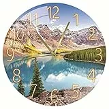 SWECOMZE Orologio da parete moderno senza ticchettio, grande orologio da parete silenzioso, diametro 30 cm, per soggiorno, cucina, ufficio (E)