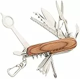 Pearl Coltellini svizzeri da Campeggio - Coltello Tascabile: Coltello Tascabile Multifunzione 16in1 in Acciaio Inossidabile con Manico in Vero Legno (Multi attrezzo Coltello Tascabile)