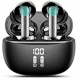 Vtkp Cuffie Bluetooth, Auricolari Bluetooth 5.3 con Mic Stereo senza fili con ENC Dual Mic, 30 ore di cancellazione del rumore con indicatore LED, IP7 impermeabile per iPhone/Android
