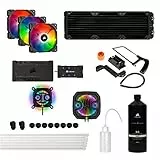 Corsair Hydro X Serie, iCUE XH305i RGB Kit di Raffreddamento Personalizzato (XC7 RGB (115X/AM4), XD3 Sistema Combinato Pompa/Serbatoio, XR5 Radiatore, 3 x SP120 RGB PRO Ventola, Nero