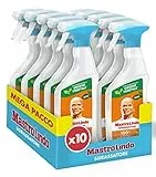 Mastro Lindo Detersivo Sgrassatore Spray Cucina, 10 Confezioni (10 x 500ml), Fragranza Agrumi, Rimuove Fino al 100% di Sporco e Bruciato, Zero Graffi, Ingredienti di Origine Vegetale