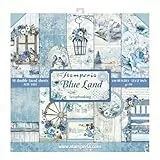 Stamperia International KFT Blocco 10 Fogli-Double Face Blue Land, Carta, Multicolore, 30.5 x 30.5 (12' x 12'), unità