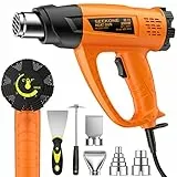 Pistola Termica, SEEKONE Pistola ad Aria Calda Professionale 2000W, 60℃- 600℃ Temperatura Regolabile Termosoffiatore Elettrica con 7 Accessori per Restringere il PVC, la Sbucciatura della Pittura